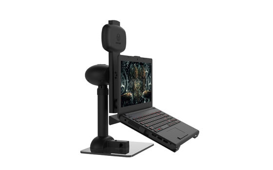 El brazo negro único del monitor coloca ajustable automático de la rotación