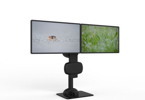 Automático de elevación giratoria montaje de doble monitor para aliviar el cuello y la rigidez lumbar
