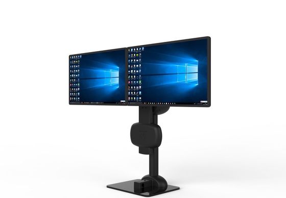 Soporte automático de elevación giratoria de doble monitor para aliviar la rigidez del cuello