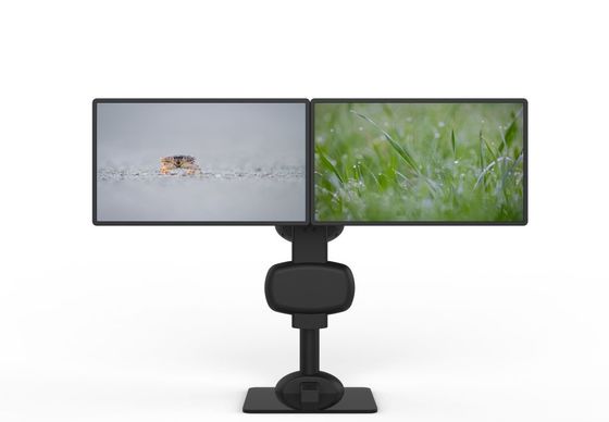 Soporte automático de elevación giratoria de doble monitor para aliviar la rigidez del cuello