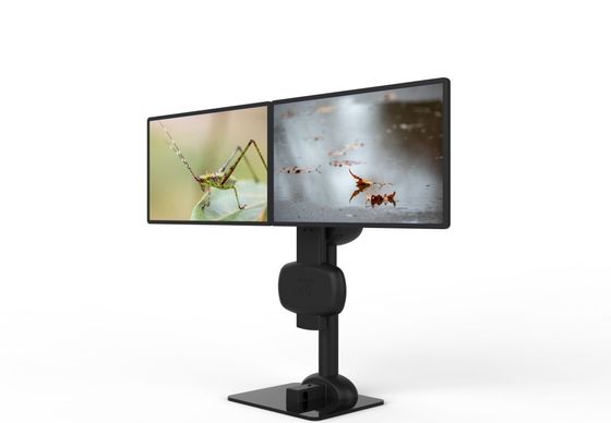 Elevación automática con doble monitor giratorio para aliviar el dolor de cuello y lumbar