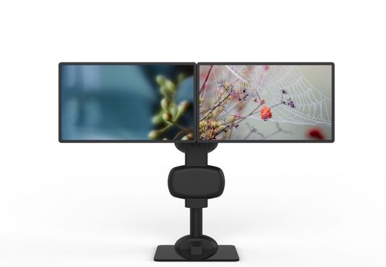 Elevación eléctrica de montaje de doble monitor giratorio para aliviar el dolor de cuello