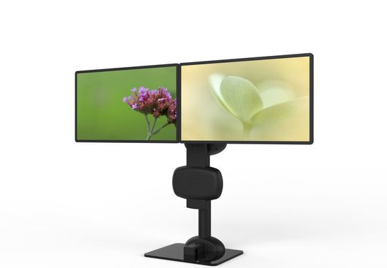 Elevación eléctrica de montaje de doble monitor giratorio para aliviar el cuello y la rigidez lumbar