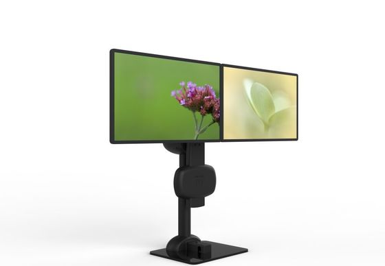 Automático de elevación de montaje de doble monitor giratorio para aliviar el dolor de cuello y lumbar